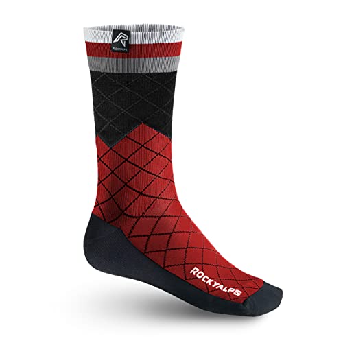 Rocky Alps Mountainbike Fahrrad Socken Design MP (Mountain Pixel) (M 39 - 42, Red) von Rocky Alps