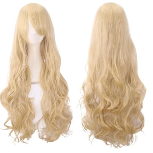 Cosplay-Perücke, 80 cm lang, lockig, hitzebeständig, synthetische Anime-Perücke für Halloween, Karneval, Party (mehrere Farben erhältlich) (26) von Rocky Green