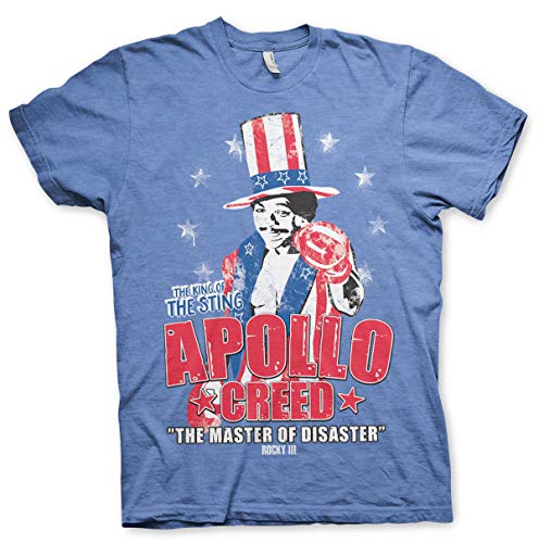 Rocky Offizielles Lizenzprodukt Apollo Creed Herren T-Shirt (Blau-Heather), Large von Rocky