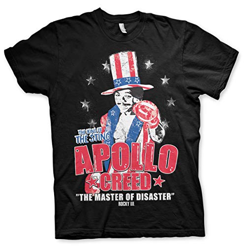 Rocky Offizielles Lizenzprodukt Apollo Creed Herren T-Shirt (Schwarz), Large von Rocky