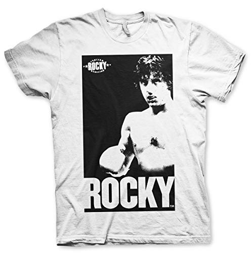 Rocky Offizielles Lizenzprodukt Balboa - It Ain't Over Herren T-Shirt (Weiß), X-Large von Rocky