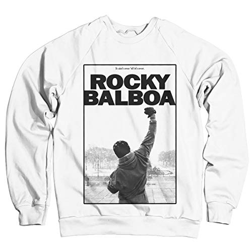 Rocky Offizielles Lizenzprodukt Balboa - It Ain't Over Sweatshirt (Weiß) Medium von Rocky