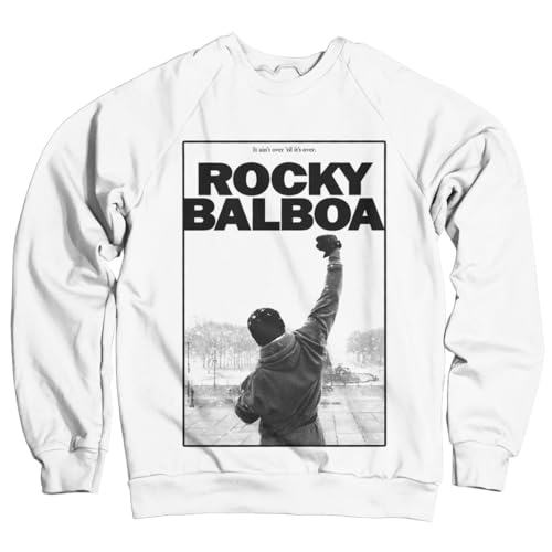 Rocky Offizielles Lizenzprodukt Balboa - It Ain't Over Sweatshirt (Weiß) Medium von Rocky