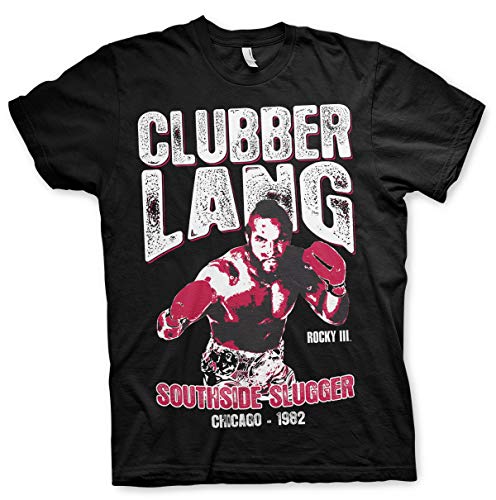 Rocky Offizielles Lizenzprodukt Clubber Lang Herren T-Shirt (Schwarz), X-Large von Rocky