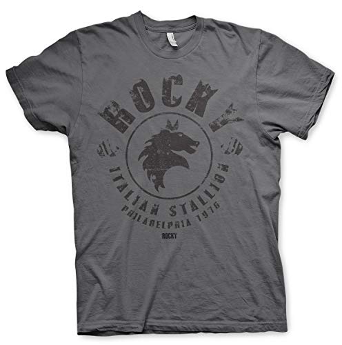 Rocky Offizielles Lizenzprodukt Italian Stallion Herren T-Shirt (DarkGrau), X-Large von Rocky