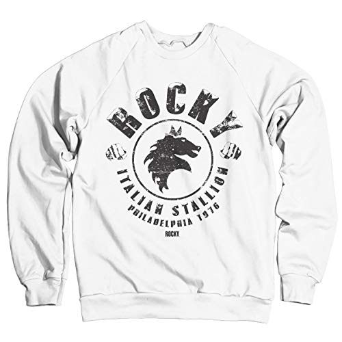 Rocky Offizielles Lizenzprodukt Italian Stallion Sweatshirt (Weiß) Medium von Rocky