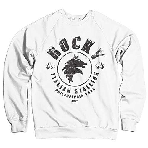 Rocky Offizielles Lizenzprodukt Italian Stallion Sweatshirt (Weiß) X-Large von Rocky