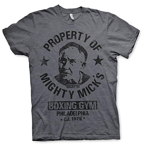 Rocky Offizielles Lizenzprodukt Mighty Mick's Gym Herren T-Shirt (Dunkel-Heather), XX-Large von Rocky