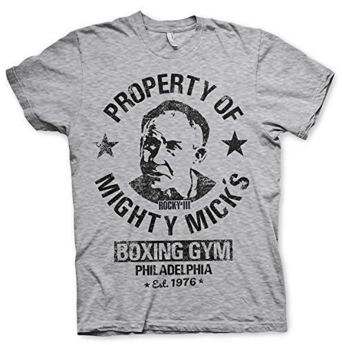 Rocky Offizielles Lizenzprodukt Mighty Mick's Gym Herren T-Shirt (Heather-Grau), Medium von Rocky