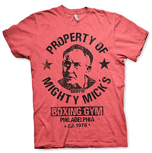 Rocky Offizielles Lizenzprodukt Mighty Mick's Gym Herren T-Shirt (Rot-Heather), Large von Rocky