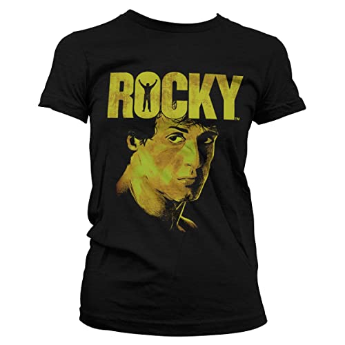 Rocky Offizielles Lizenzprodukt Sylvester Stallone Damen T-Shirt (Schwarz), Small von Rocky