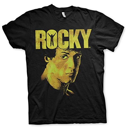Rocky Offizielles Lizenzprodukt Sylvester Stallone Herren T-Shirt (Schwarz), Medium von Rocky