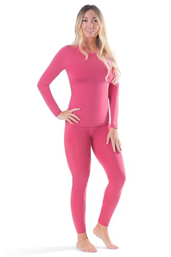 Rocky Thermounterwäsche für Damen (lange Unterhose Thermo-Set) Shirt & Hose, Basisschicht mit Leggings/Hose, Ski/Extreme Kälte, Mauve Pink, Medium von Rocky