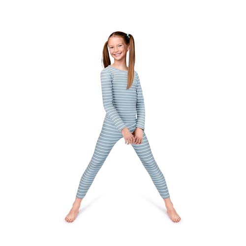 Rocky Thermounterwäsche für Kinder, Mädchen, Thermo-Top und Unterteil, lange Unterhose, Basisschicht für kaltes Wetter/Skifahren, Seafoam gestreift, Medium von Rocky