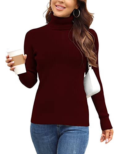 Rocorose Damen Gerippter Rollkragenpullover Langarm Gestrickt Solide Pullover - Rot - X-Groß Rocorose Damen Gerippter Rollkragenpullover Langarm Gestrickt Solide Pullover - Rot - X-Groß von Rocorose