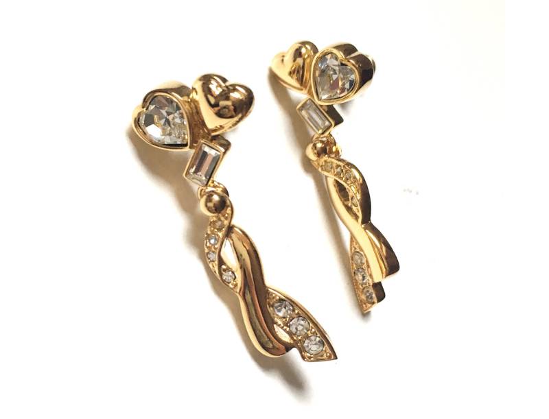 Vintage Swarovski Kristall Herz Geformt Smaragd Geschnitten Baumseider Ohrringe Brautjungfer Geschenk von RodaLova