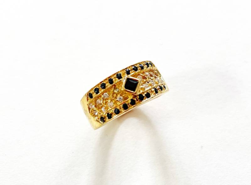 Vintage Vermeil Vergoldet Sterling Silber Saphir Ring Gepunktet 925 Größe 7 von RodaLova