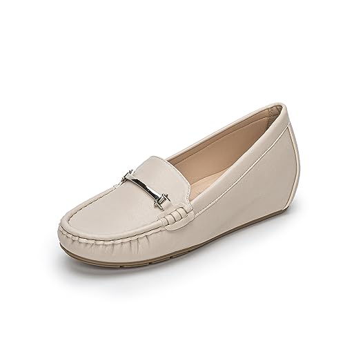 Rodawu Loafers Damen Mokassins Damen Gemütlich Slippers Freizeitschuhe Flache Fahren Schuhe Slippers Beige EU40 von Rodawu