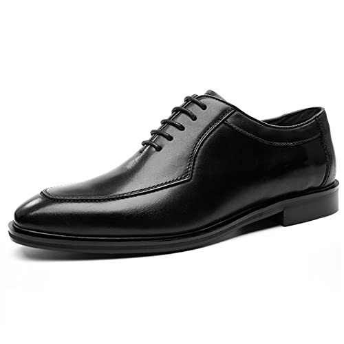 Rodawu Herren Anzugschuhe Schnürhalbschuhe Lederschuhe Klassischer Business Derby Oxford Hochzeit Schuhe Schnürschuh Schwarz 46EU von Rodawu