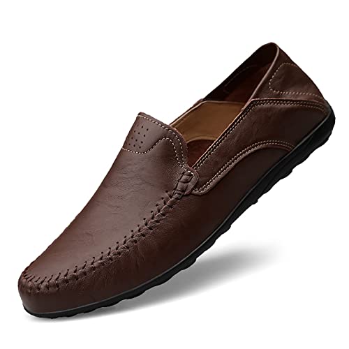 Rodawu Herren Loafer Leder Flach Mokassin Handgemachte Slip On Fahrschuhe Business Schuhe Klassisch Dunkelbraun 47 Rodawu Herren Loafer Leder Flach Mokassin Handgemachte Slip On Fahrschuhe Business Schuhe Klassisch Dunkelbraun 47 von Rodawu