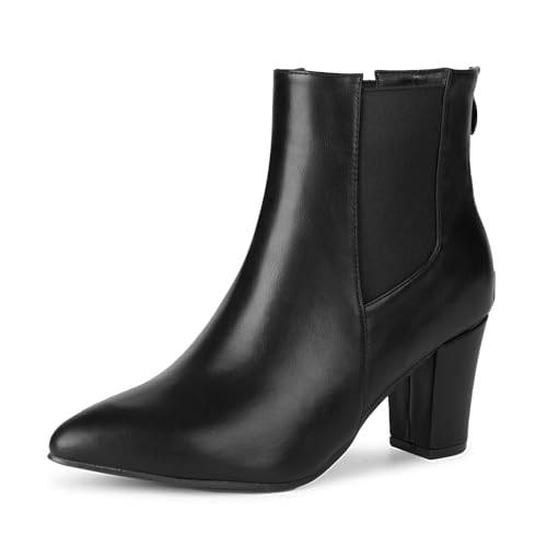 Rodawu Stiefeletten Damen Chelsea Boots Damen Stiefeletten Damen mit Absatz Ankle Boots Damen Schwarz 37 von Rodawu