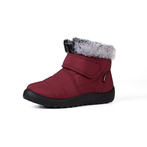 Winterschuhe für Damen Schneeschuhe Gefüttert Warm Schneestiefel Rutschfest für den Winter Trekking-Schuhe Rosa 43 EU von Rodawu