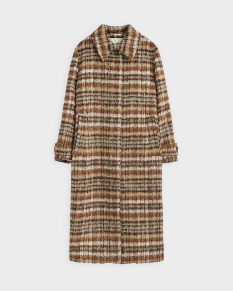 Rodebjer Coat Aida Brushed Check Brown von Rodebjer