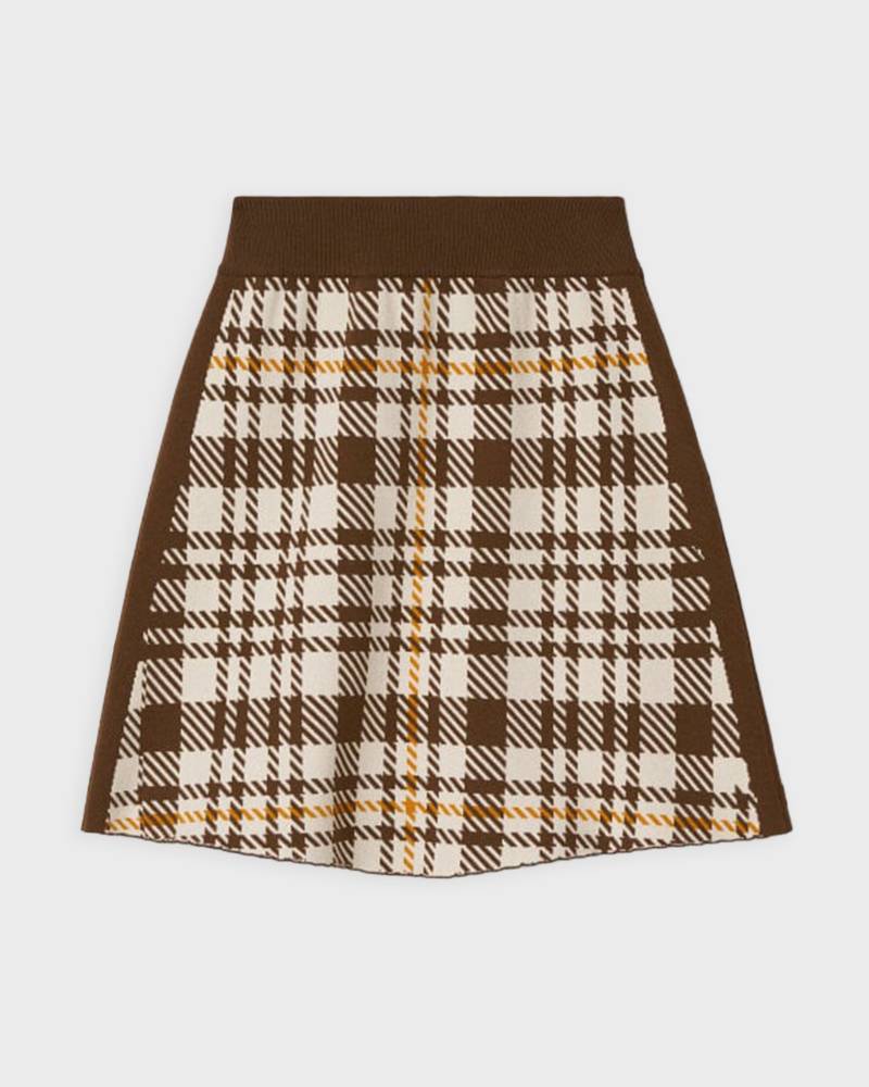 Rodebjer Skirt Tendai Eco Check Brown von Rodebjer