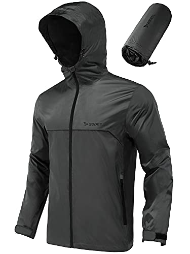 Rodeel Klassische Herren-Regenjacke, wasserdicht, aber atmungsaktiv, leicht und verstaubar, für Outdoor-Sportarten wie Angeln, Jagd, Wandern, B. Grau, XXXL Rodeel Klassische Herren-Regenjacke, wasserdicht, aber atmungsaktiv, leicht und verstaubar, für Outdoor-Sportarten wie Angeln, Jagd, Wandern, B. Grau, XXXL von Rodeel