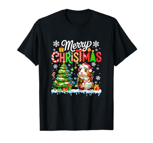 Frohe Weihnachten Santa Meerschweinchen buntes Kostüm Kinder T-Shirt von Rodent Christmas Costume