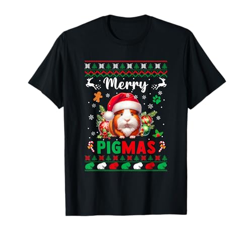 Merry Christmas Santa Guinea Pig Colorful Sweater Owner Kids T-Shirt von Rodent Christmas Costume