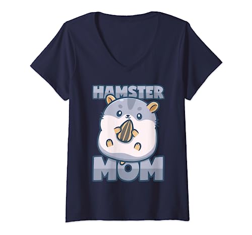 Damen Hamster-Mutter T-Shirt mit V-Ausschnitt von Rodent Designs