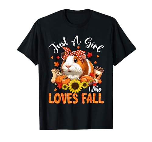 A Girl Loves Fall Thanksgiving Signs Guinea Pig Bow Tie T-Shirt von Rodent Thanksgiving Costume
