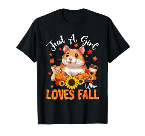 A Girl Loves Fall Thanksgiving Signs Hamster Bow Tie Autumn T-Shirt von Rodent Thanksgiving Costume