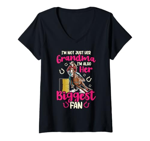 Damen Grandma Barrel Racer Fan Barrel Rennpferd Rodeo Damen T-Shirt mit V-Ausschnitt Damen Grandma Barrel Racer Fan Barrel Rennpferd Rodeo Damen T-Shirt mit V-Ausschnitt von Rodeo Cowgirl Barrel Racing Barrel Racer Apparel
