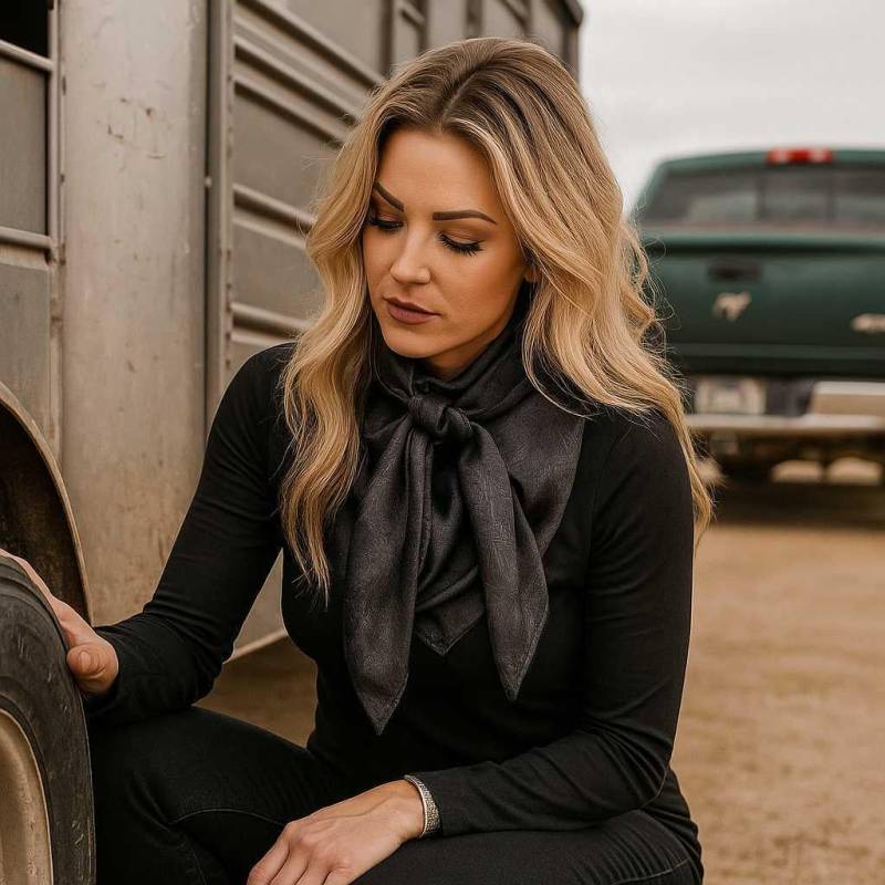 42X42" Schwarzer Jacquard Xl Wild Rag/Schal Wr3511 42X42" Schwarzer Jacquard Xl Wild Rag/Schal Wr3511 von RodeoDriveConchos