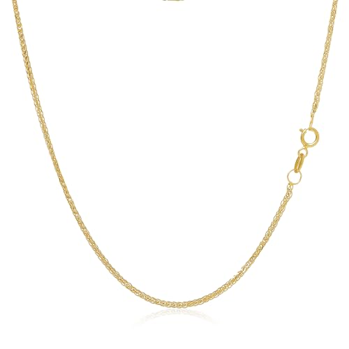 Rodium – Goldkette 14 Karat (585) Unisex, Goldkette Damen und Goldkette Herren, im Spiga/Weizen Stil, Panzerkette Gewicht 2.10g, Gold Kette Breite 1.20mm, Länge 42cm, Unisex Necklace von Rodium