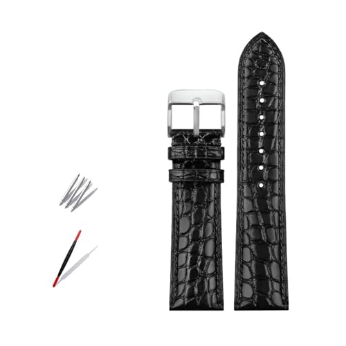 Rodsah Alligator-Muster, 12–22 mm, schwarz/braun/blau, Herrenarmband,14mm von Rodsah