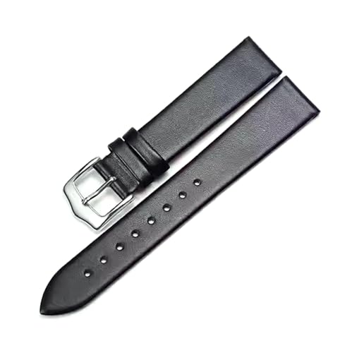 Rodsah Dünnes Leder-Uhrenarmband 8–24 mm, Vintage, buntes Damenarmband, mit Montagewerkzeug Werkzeug,Schwarz,10mm von Rodsah