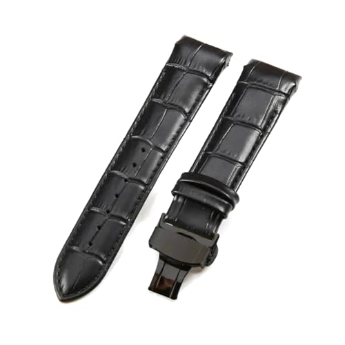 Rodsah Echtleder-Uhrenarmband, weich, bequem, gebogen, Butterfly-Verschluss, 22, 23, 24 mm,24mm von Rodsah