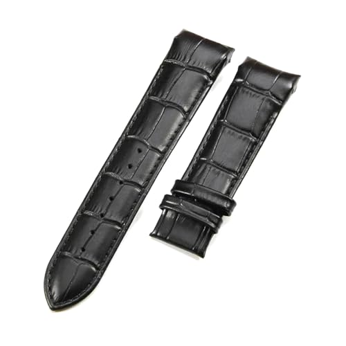 Rodsah Echtleder-Uhrenarmband, weich, bequem, gebogen, Butterfly-Verschluss, 22, 23, 24 mm,24mm von Rodsah