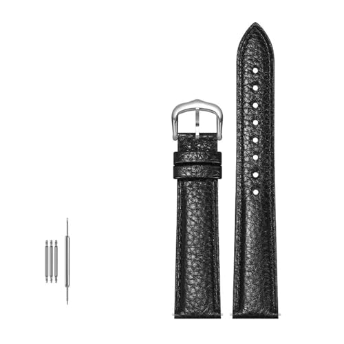 Rodsah Echtleder-Uhrenarmband 12–20 mm, Schnellverschluss, Litschi-Muster, mit Dornschließe,17mm von Rodsah