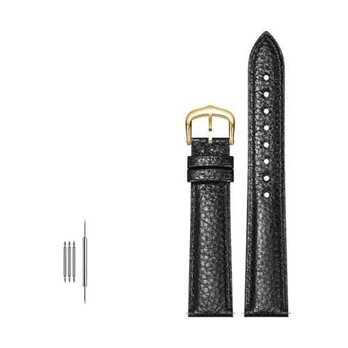 Rodsah Echtleder-Uhrenarmband 12–20 mm, Schnellverschluss, Litschi-Muster, mit Dornschließe,20mm von Rodsah