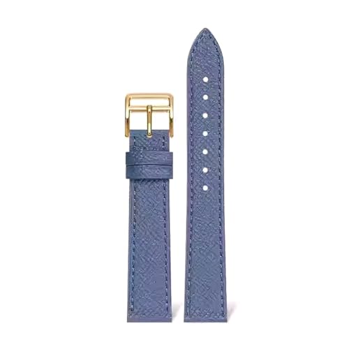 Rodsah Echtlederarmband, 14–22 mm, universelles flaches Armband, Schnellverschluss, Uhrenzubehör,Blau,14mm von Rodsah