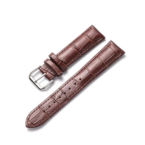 Rodsah Lederarmband für Damenuhren, weiches Armband – 12 mm, 14 mm, 16 mm, 18 mm, 20 mm,Braun,14mm von Rodsah