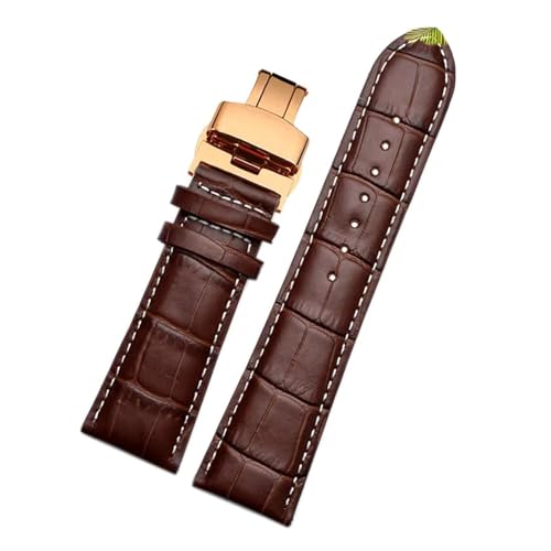 Rodsah Lederarmband für Herrenuhren, 22 mm – 28 mm, Uhrenarmbänder mit Schmetterlingsschnalle, Ersatzarmbänder für Herrenuhren + Montagewerkzeug,23mm von Rodsah