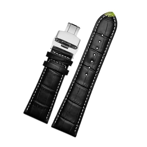 Rodsah Lederarmband für Herrenuhren, 22 mm – 28 mm, Uhrenarmbänder mit Schmetterlingsschnalle, Ersatzarmbänder für Herrenuhren + Montagewerkzeug,26mm von Rodsah
