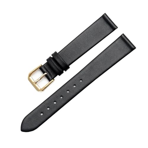 Rodsah Schwarzes Lederarmband, dünn, weich, Herren- und Damenarmband, 6 mm – 22 mm, Ersatzarmband,14mm von Rodsah