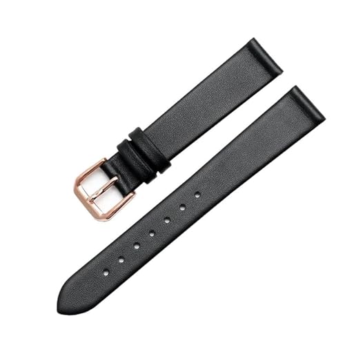 Rodsah Schwarzes Lederarmband, dünn, weich, Herren- und Damenarmband, 6 mm – 22 mm, Ersatzarmband,20mm von Rodsah