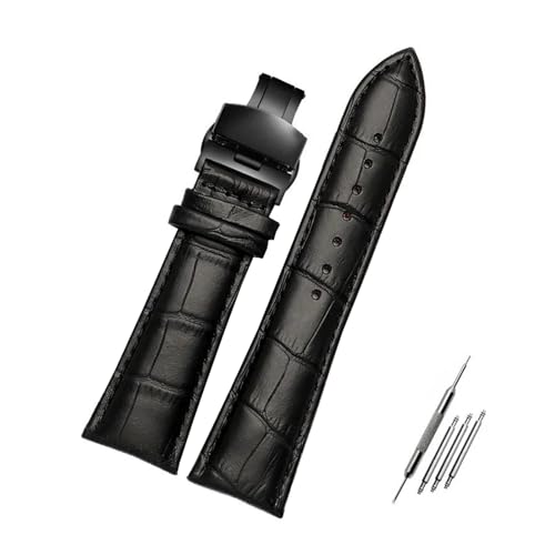 Rodsah Uhrenarmband 23 mm, 24 mm, 26 mm, 28 mm, große Breite, schwarz/braun, Herren-Lederarmband,20mm von Rodsah